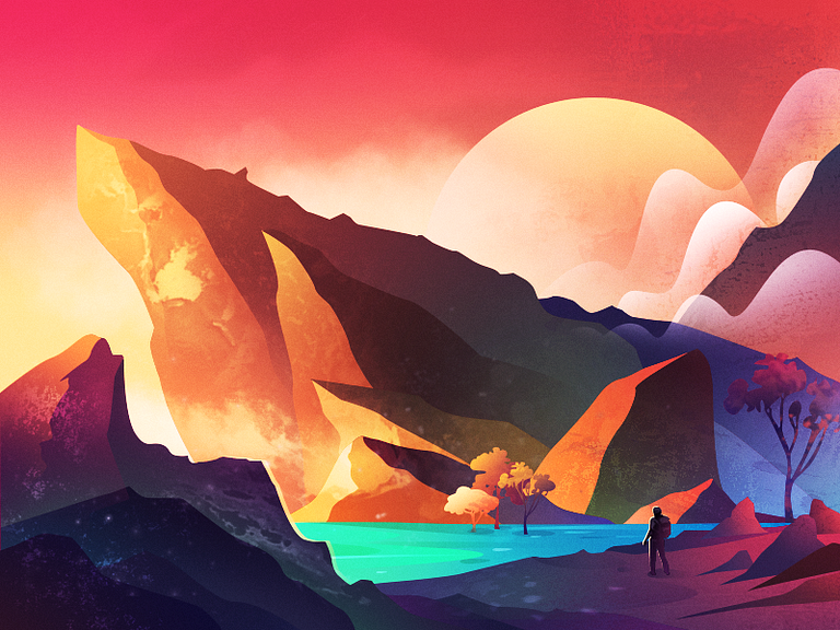 Scenery Illustration by HUA on Dribbble