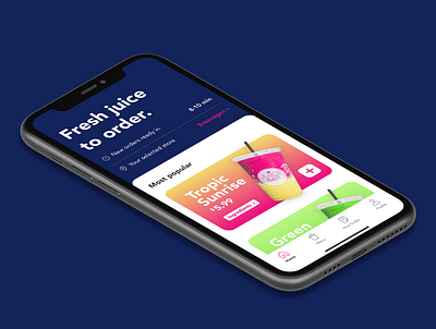 Juice Bar App app clean concept e commerce figma gradient health home home page juice landing page shop store ui ux