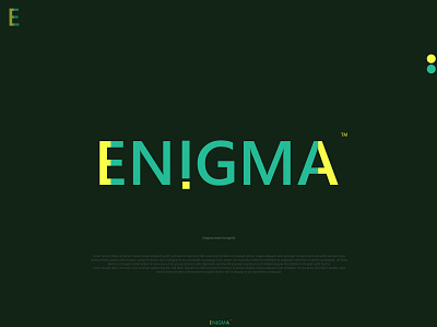 Logo Design- ENIGMA- Text logo. brand brandidentity branding brandlogo colorfullogo design graphic design icon illustration lettermarklogo logo logo design logodesigner logofolio minimallogo textlogo typography vector