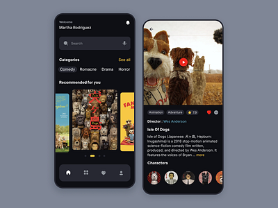 Mobile app for movies app design movie online ui ux watch web webdesign