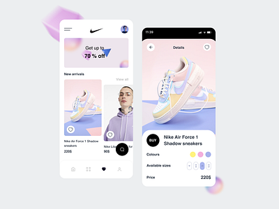 shoes app app design interface nike online shopping ui ux web webdesign