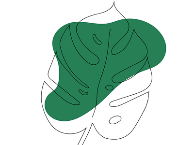 Line art monstera