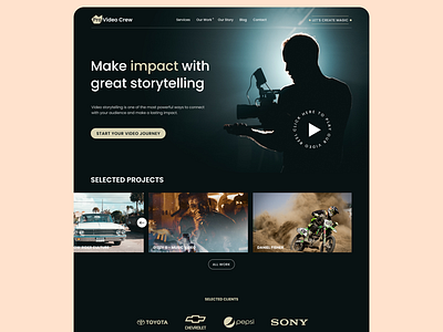 Video production company landing page.