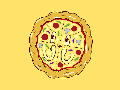Pizza cartoon character cute delicious design food graphic design illustration pizza vector