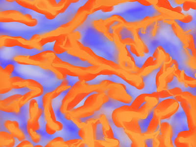 Procreate painted pattern abstract blue digital art digital painting illustration orange painting pattern procreate