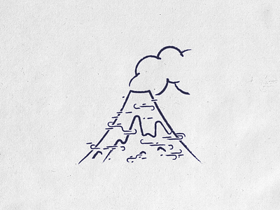 Textures experimentations (Volcano) cloud drawing illustration line mountain paper smoke texture volcan volcano