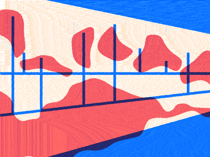 Textures experimentations (Landscape) blue glitch illustration landscape lines pix red road shapes textures train trees