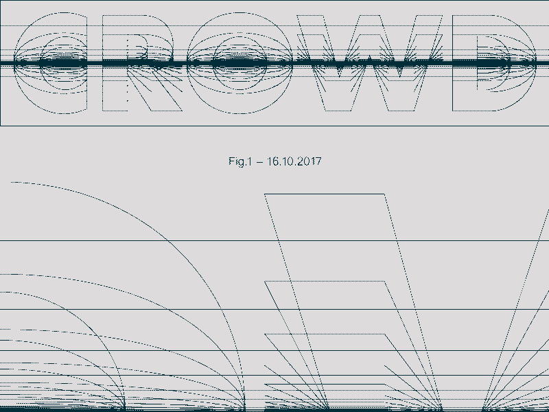 Fig.1 black exploration futura pixel process scale study typography vectrex