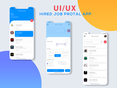 Hired Job Website UI/UX design design ux web design