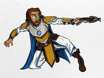 Ichabod Sheiy action armor character character design crossbow design dragon drawing dungeon dungeons dungeons and dragons illustration photoshop sketch