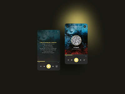 Yellow Music Player - UI Design android app design mobile ui uiux