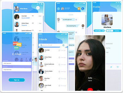 E-Chat Apps app branding chat design graphic design landing ui ux