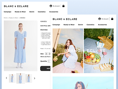 BLANC & ECLARE: Daily UI Challenge 012 (E-Commerce Store)