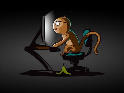 Late Night Monkey Business 2d cartoon fun graphic design illustration vector