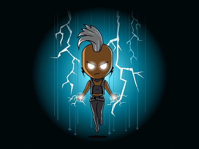Storm 2d graphic design illustration lightning marvel storm superhero vector x men