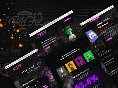 STZY branding fox graphic graphic design marihuana nft responsive smoke smoking trend ui ux web3 website