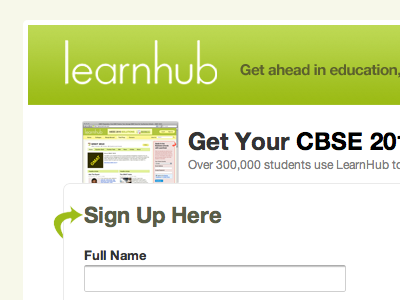 Learnhub Sign up page