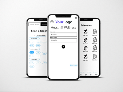 Quick Appointment Health & Fitness Mobile Application Part 1 branding design figma graphic design health and fitness illustration logo mobile application music ui ux vector website