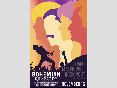 Bohemian Rhapsody Movie Poster adobe bohemian rhapsody branding color design graphic design illustration illustrator logo movie movie poster poster queen vector
