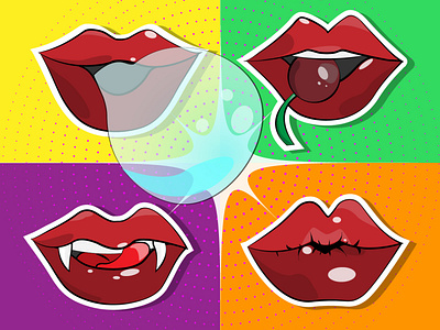 Pop Art Lips design graphic design illustration vector