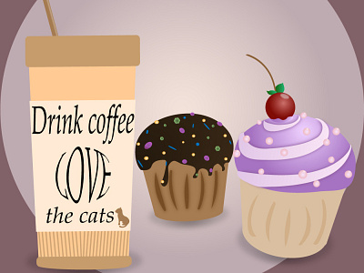 Coffee & cupcakes design graphic design illustration vector
