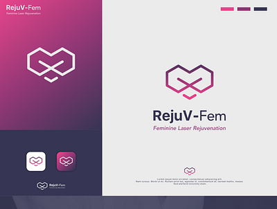 Logo Design for RejuV-Fem app branding classy design feminim graphic design icon inspirations kojackstudio line logo love luxury modern simple