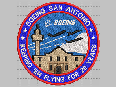 Boeing San Antonio embroidery logo