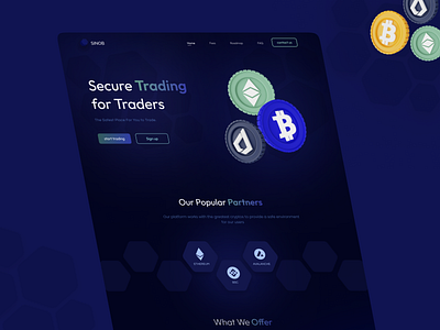 "SINOB" Trade Landing Page Concept 3d 3d shape branding crypto design graphic design landing page landingpage design nft marketplace trade trading ui ui ux uiux uiux designer ux website designer