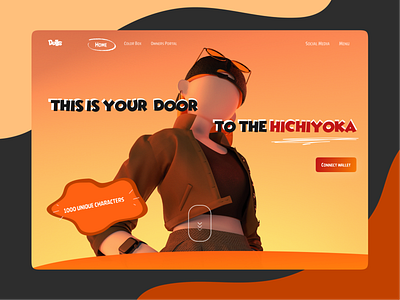 "HICHIYOKA" landing page design 3d characters crypto cryptocurrency landing page minimal design nft nft marketplace ui uidesign uiux ux uxdesign webpage