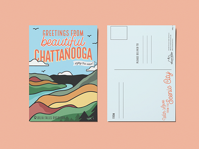 Greetings from Chattanooga Postcard design graphic design illustration print design vector