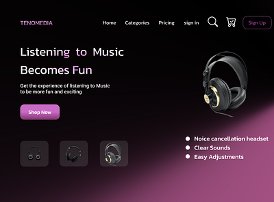 Tenomedia design graphic design landing page ui