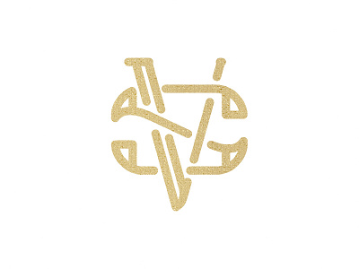 Sv gold lettering lines logo s v