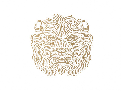 White Lion dots gold line lion logo