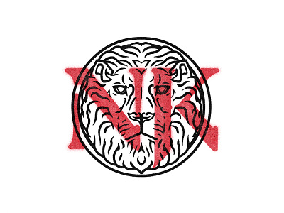Nk Lion dots lettering line lion logo monogram nk pride