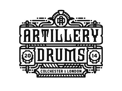Artillery Banners artillery drums lettering lines logo
