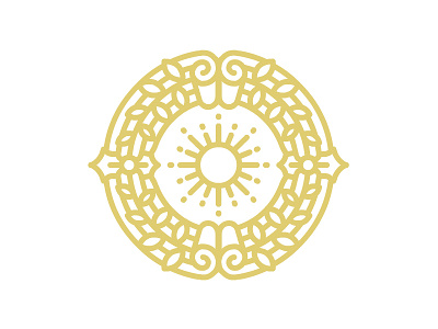 Organic floran logo o monogram sun