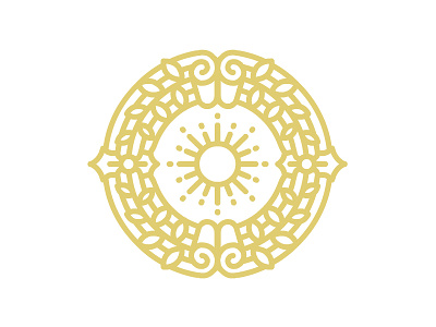 Organic floran logo o monogram sun