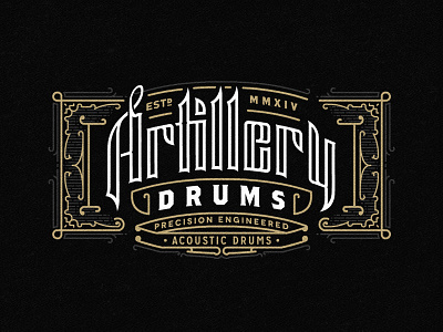 Artillery Frame artillery drums lettering logo