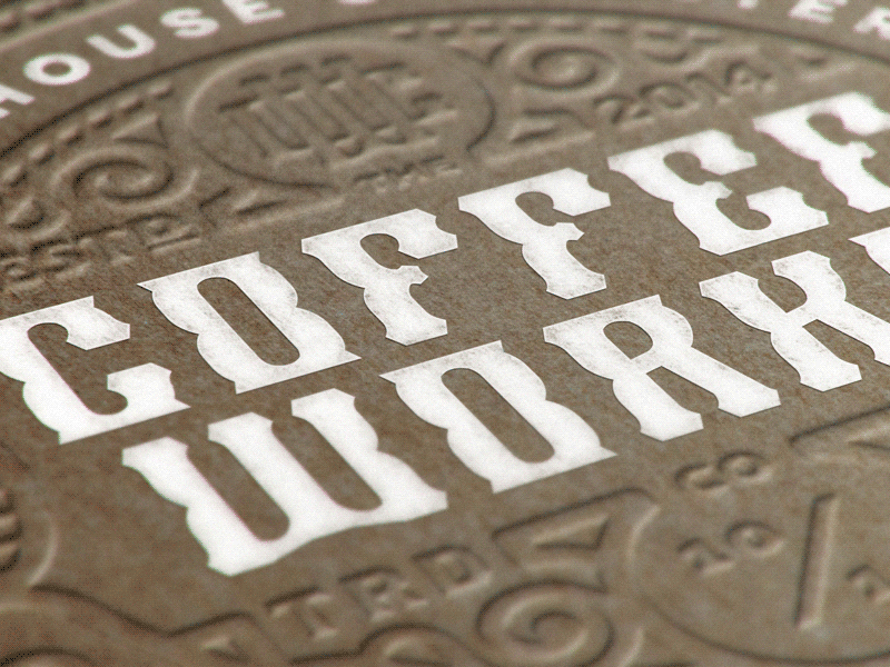 Coffee Gif badge coffee emblem letter press lettering logo mock up
