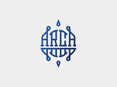 Water Badge arc badge lettering logo loop rain water