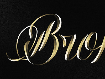 Bro Lettering custom lettering gold guitar handwritten music script strings