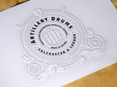 Military Mock badge drum emblem lettering logo military monogram