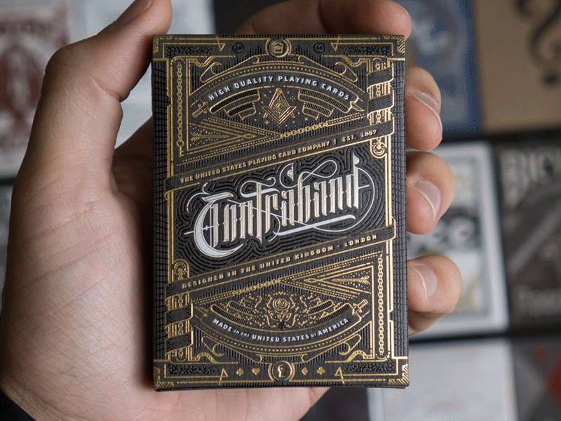 Contraband ace compass engraving foil letterpress mason playing cards secret theory11 vintage