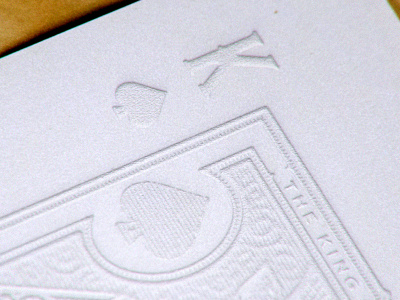 King Of Paper blind emboss cards engraving etching king mock up spade