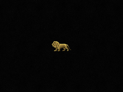 Gold Lion animal cross hatch engraving lion logo