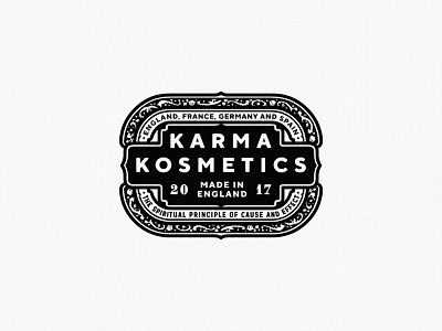 Karma badge bold cosmetic emblem etching nature vintage