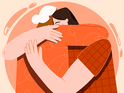 Illustration 1 family hugs illos illustration procreate prompt