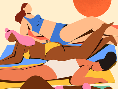 Ladies at the beach digitalart illustration procreate