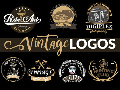 Vintage Logos classsic logos graphic design illustrator design logo logodesign retro logo vintage logo