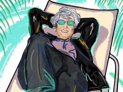 Vacation Vocation abstraction holiday illustration portrait procreate rough lines sunglasses texture tropical vacation